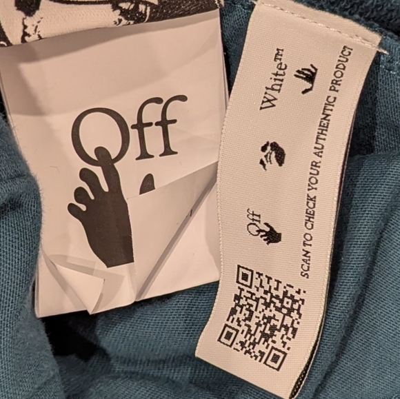 $465 Mens OFF-WHITE Logo Skate Sweat Shorts Blue - Picture 6 of 6